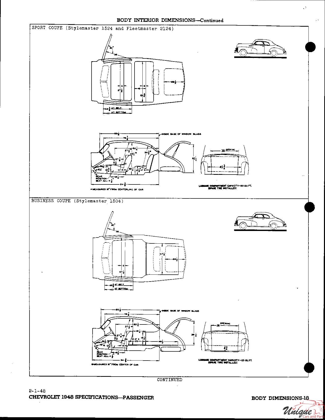 1948 Chevrolet Specifications Page 33